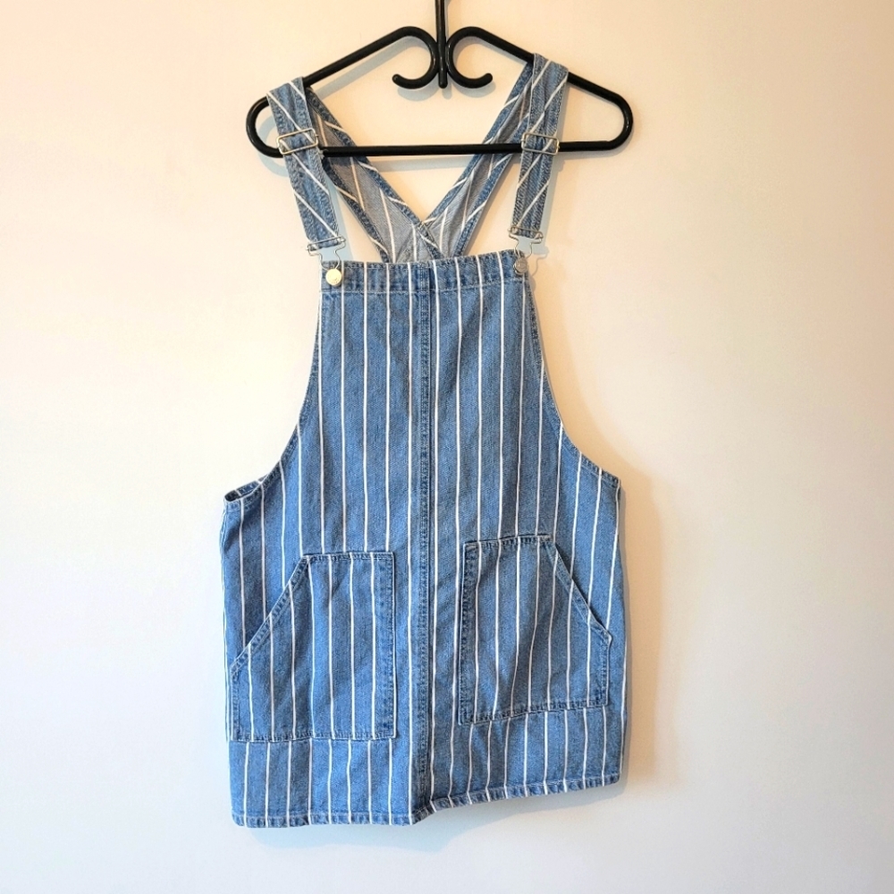 Blue and white striped jumper dress size Large